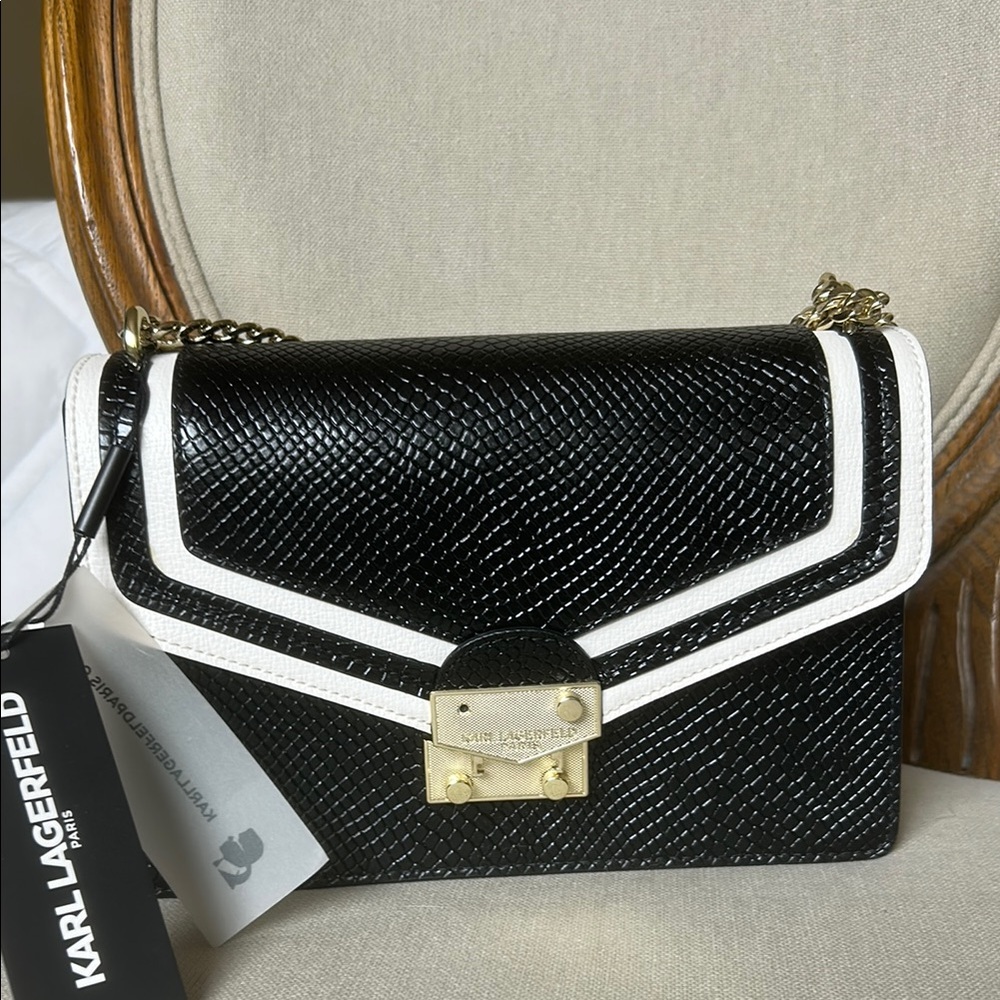 Karl Lagerfeld Black and White Women's Bag